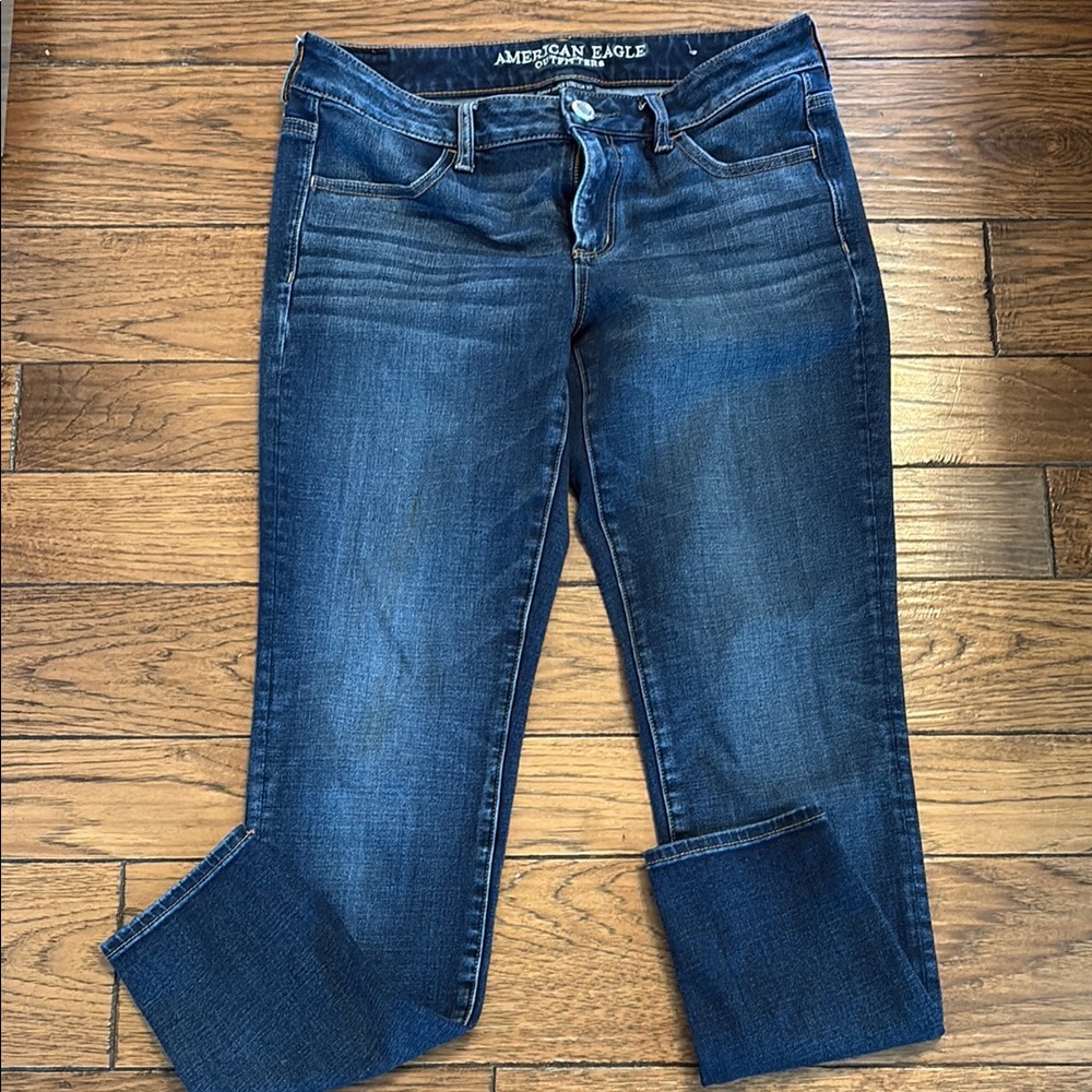 American Eagle Outfitters Blue Ankle Cropped Jeans